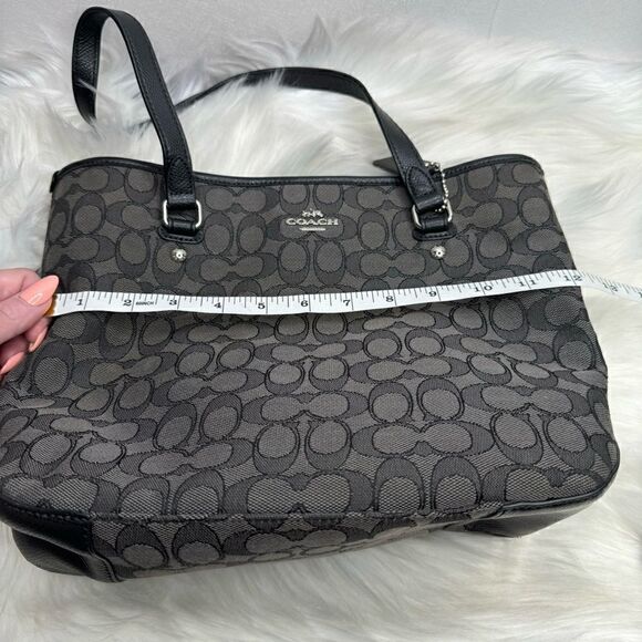 Coach Outline Signature Jacquard Zip Top Tote - Picture 7 of 9